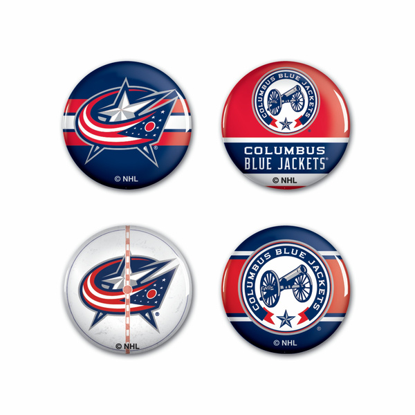 WinCraft NHL Button 4 Pack Columbus Blue Jackets