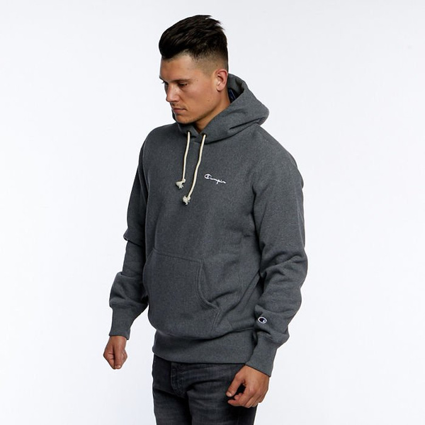 Bluza Champion Small Script Logo Reverse Weave Hoodie dark grey heather