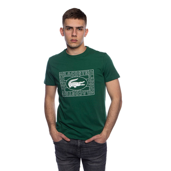 Koszulka Lacoste Men's Crocodile Print Crew Neck T-shirt zielona