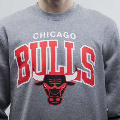 Mitchell & Ness bluza crewneck Chicago Bulls heather grey Team Arch
