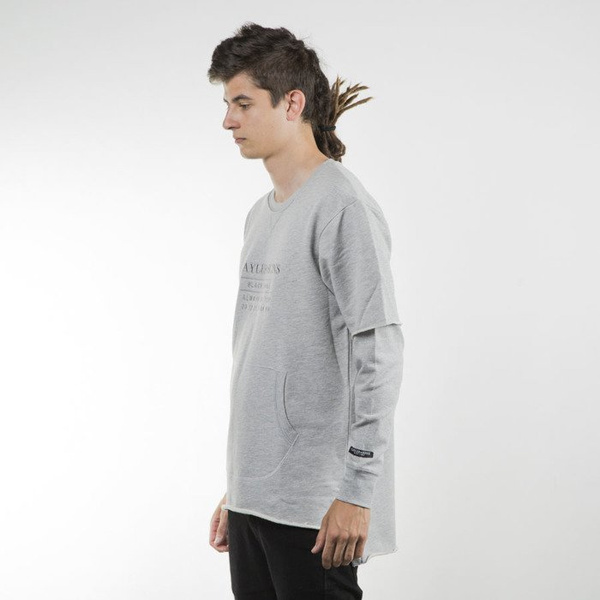Cayler & Sons BLACK LABEL bluza Box Cut Off Layer Crewneck grey heather / grey BL-CAY-SU16-AP-03-01