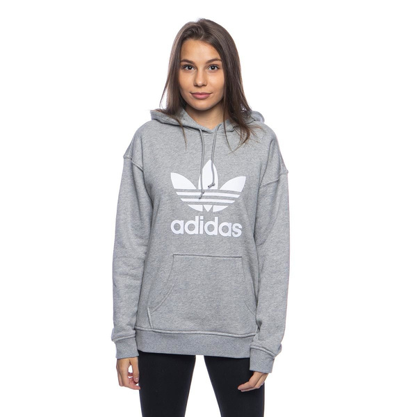 Bluza damska Adidas Originals Trefoil Hoodie medium grey heather/white