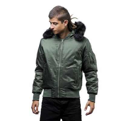Urban Classics kurtka Hooded Basic Bomber Jacket olive (TB1456)