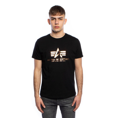 Alpha Industries Basic T-shirt Foil Print black/gold