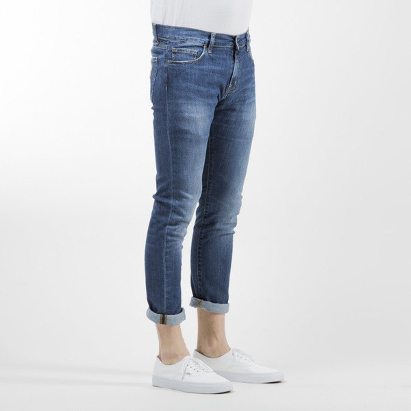 Carhartt WIP spodnie Rebel Pant Colfax Cotton / Elastane blue stretch denim gravel washed