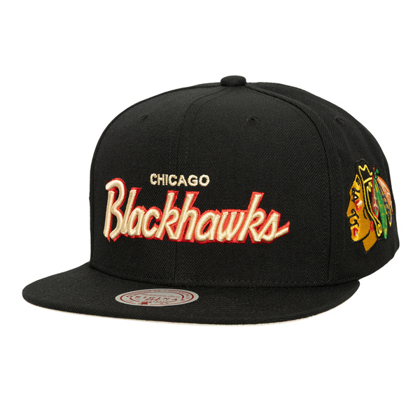 Czapka Mitchell & Ness NHL Cream Script Snapback Chicago Blackhawks black