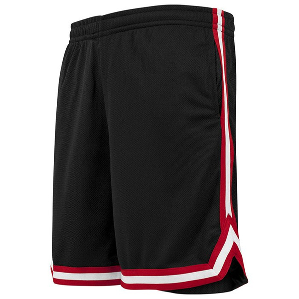 Szorty Urban Classics Stripes Mesh Shorts black / red / white