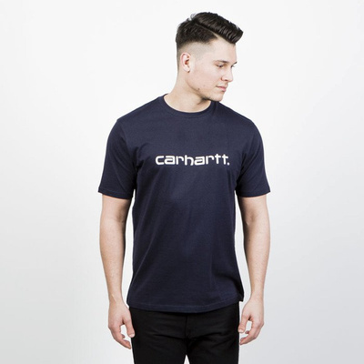 Carhartt WIP S/S Script T-Shirt dark navy / white