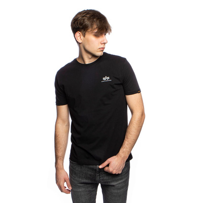 Koszulka Alpha Industries Basic Small Logo Reflective Print T-shirt czarna