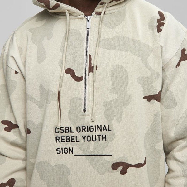 Bluza Cayler & Sons Black Label Rebel Youth Half Zip Hoody desert camo / black
