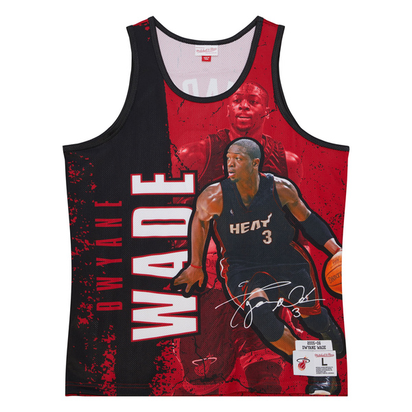Mitchell & Ness tank top Miami Heat Player Burst Mesh Tank red