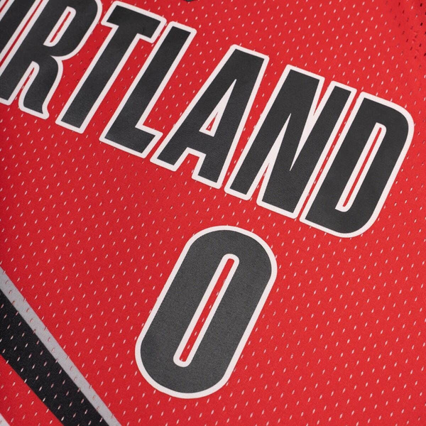 Mitchell & Ness Portland Trail Blazers #0 Damian Lillard Alternate Jersey red
