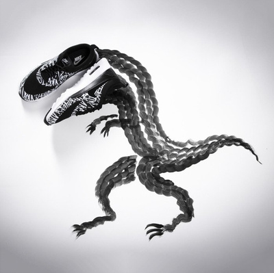 Sneakers buty Nike WMNS Air Max Thea Print black / white / metalic silver (599408-010)