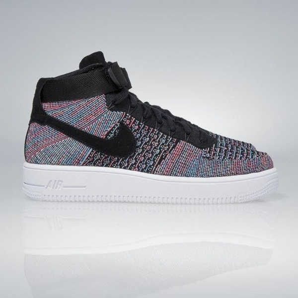 Sneakers buty Nike Air Force 1 Ultra Flyknit Mid hot punch / black - blue glow 817420-602