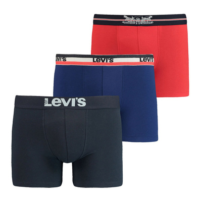 Bokserki Levi's 3-Pack Men Giftbox Logo Boxer Brief wielokolorowe 