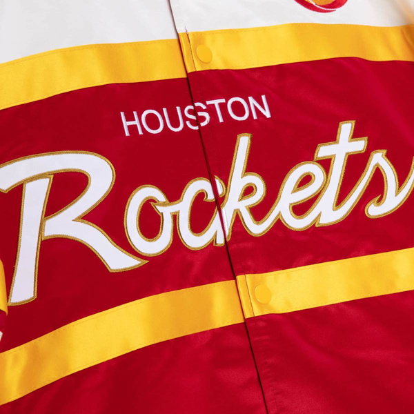 Mitchell & Ness Houston Rockets Special Script Heavyweight Satin Jacket red