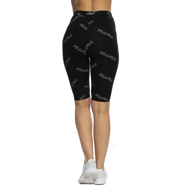 Szorty damskie Fila Women Janelle Aop Short Leggings czarne