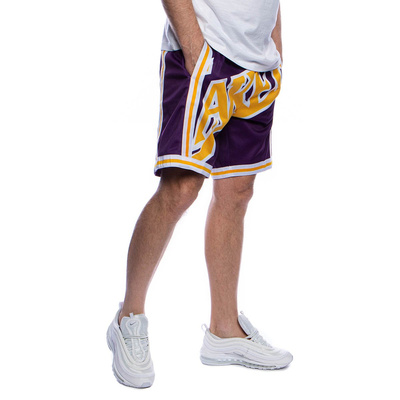 Szorty Mitchell & Ness Los Angeles Lakers fioletowe Big Face Short