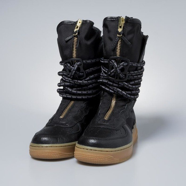 Sneakers buty zimowe damskie Nike SF AF1 High black / black-gum light brown AA3965-001