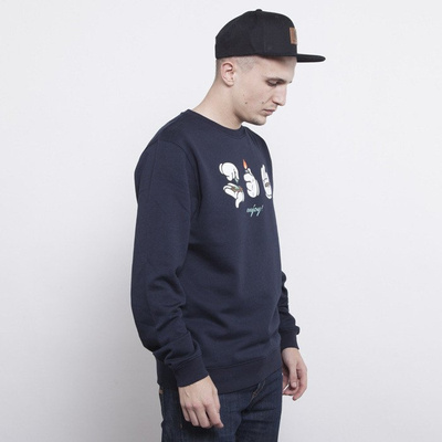 Cayler & Sons sweatshirt Roll Light Smoke crewneck deep navy / white / blue leaves CAY-AW14-AP-29-01