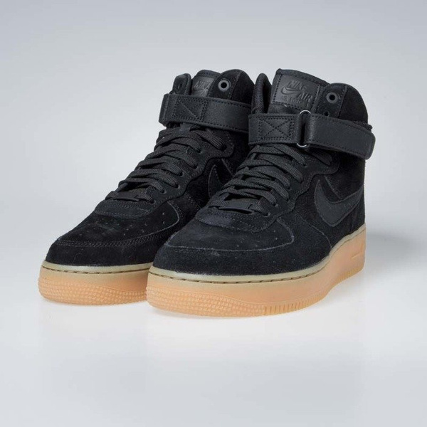 Sneakers buty Nike Air Force 1 High '07 LV8 Suede black / black-gum med brown (AA1118-001)