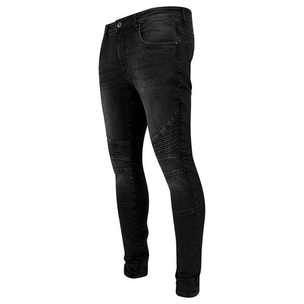 Urban Classics spodnie Slim Fit Biker Jeans black washed TB1436