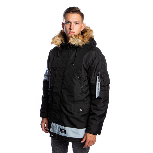 Kurtka zimowa Alpha Industries Reflective Stripes Jacket czarna