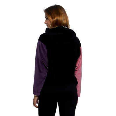 Champion WMNS Sweatshirt Zip-Up Velour Colour Block Hoodie black
