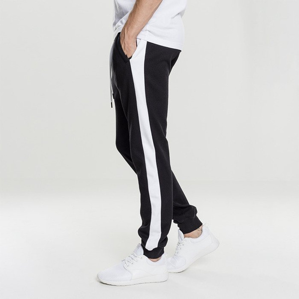 Spodnie dresowe Urban Classics 2-Tone Interlock Track Pants black / white