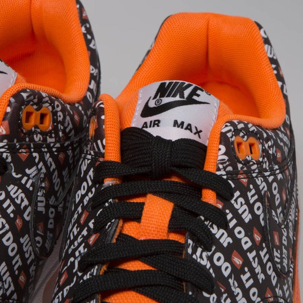 Sneakers buty Nike Air Max 1 Premium black/black-total orange-white (875844-008)