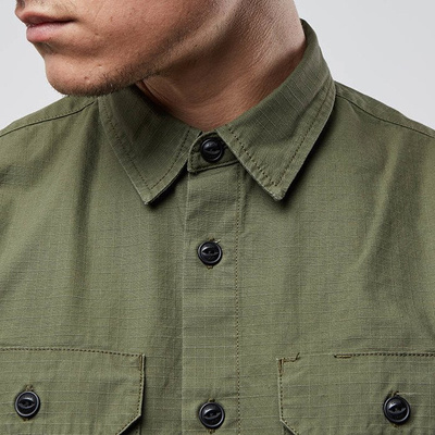 Carhartt WIP L/S Mision Shirt rover green rinsed