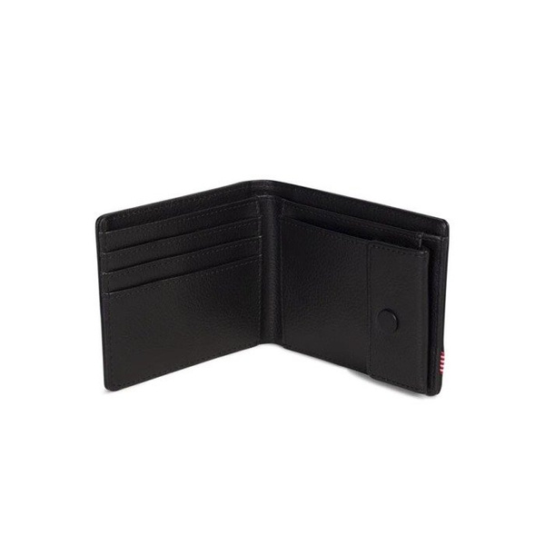 Portfel Herschel Hank + Coin Leather Wallet black pebbled 10406-01885
