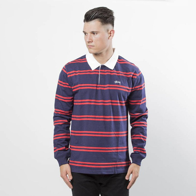 Stussy Longsleeve Desmond Stripe LS Rugby navy