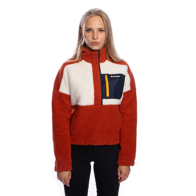 Kurtka damska Columbia Lodge Sherpa Pullover ceglasta