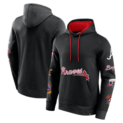 Sweatshirt Fanatics Fundamental Pullover Hood Atlanta Braves black/athletic red
