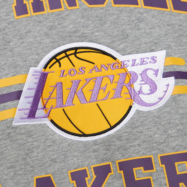 Bluza Mitchell & Ness NBA Allover Crew 4.0 Vintage Logo Los Angeles Lakers grey heather