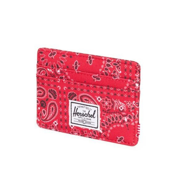 Herschel portfel Charlie Cardholder red bandana 10045-01249