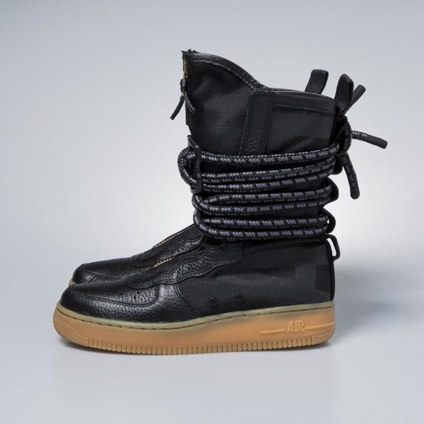 Sneakers buty zimowe damskie Nike SF AF1 High black / black-gum light brown AA3965-001