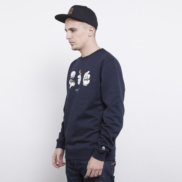 Cayler & Sons bluza Roll Light Smoke crewneck deep navy / white / blue leaves