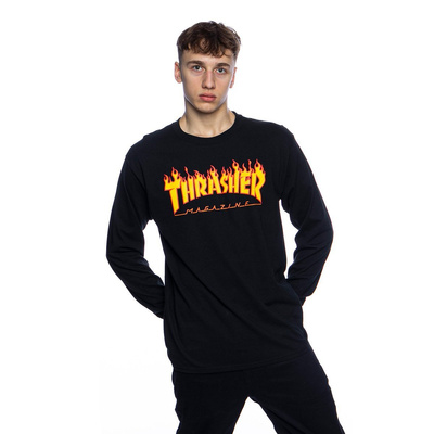 Thrasher Flame Logo Long Sleeve black