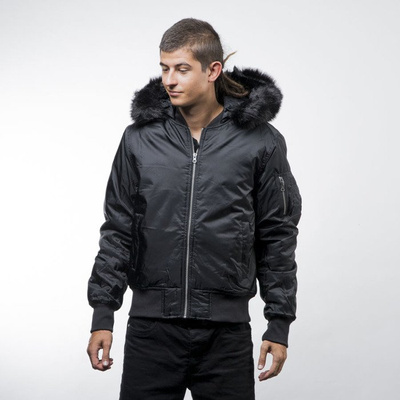 Urban Classics kurtka Hooded Basic Bomber Jacket black (TB1456)