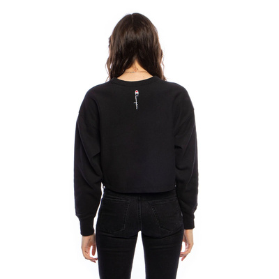 Bluza damska Champion Reverse Weave Cropped Oversized Crewneck czarna