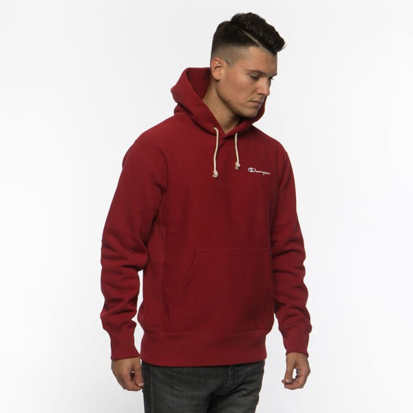 Bluza Champion Small Script Logo Reverse Weave Hoodie red