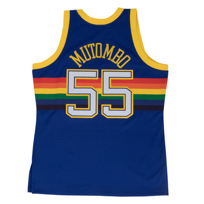 Mitchell & Ness Denver Nuggets #55 Dikembe Mutombo blue Swingman Jersey
