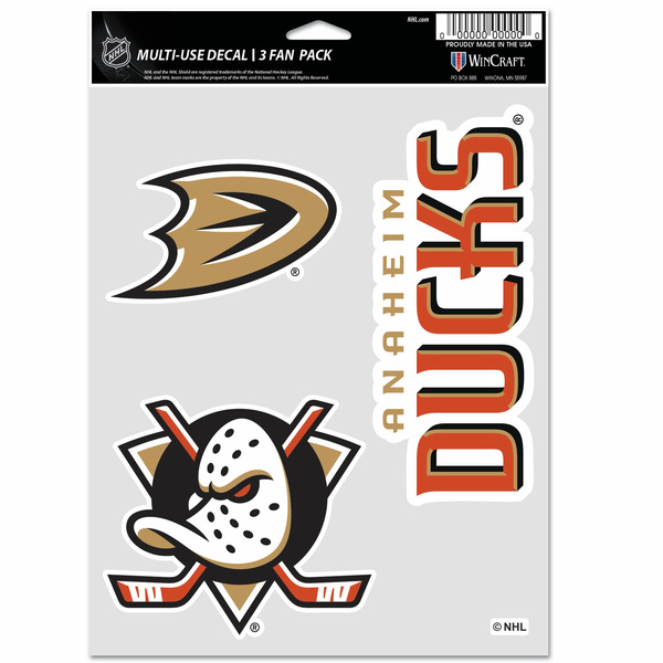WinCraft NHL Multi Use 3 Fan Pack Decal Anaheim Ducks