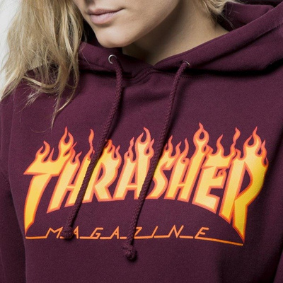 Sweatshirt Thrasher Flame Logo Hoodie maroon WMNS
