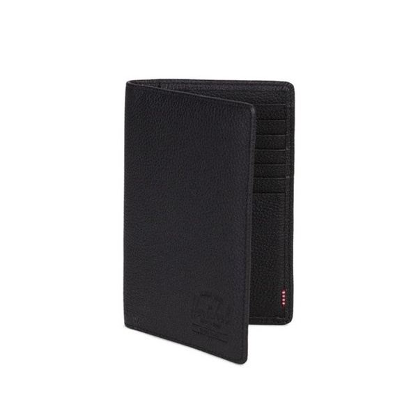 Portfel Herschel Search Passeport Holder Leather black pebbled 10399-00001