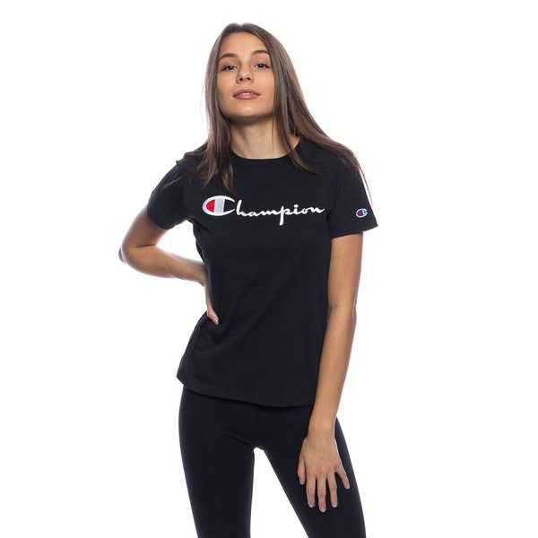 Koszulka damska Champion Script Logo Crew Neck T-shirt black SS20