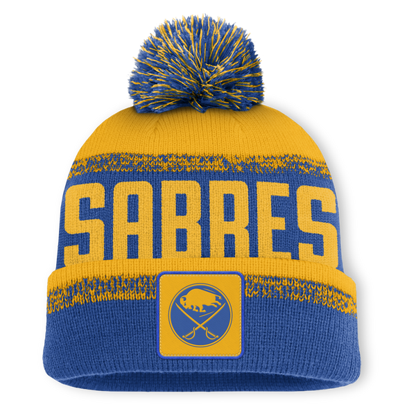 Fanatics NHL Thrive Cuffed Pom Beanie Buffalo Sabres Deep Royal/Yellow Gold