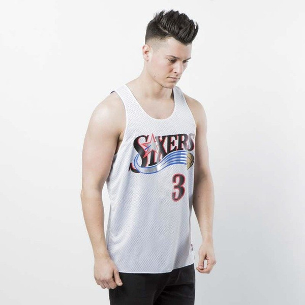 Koszulka dwustronna Mitchell & Ness Philadelphia 76ers Allen Iverson 2004 white / royal All Star Reversible